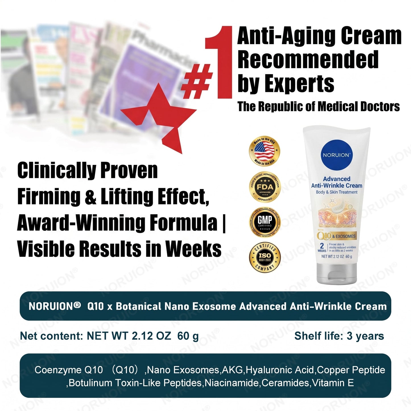 🇺🇸 NORUION®  Q10 x Botanical Nano Exosome Advanced Anti-Wrinkle Cream